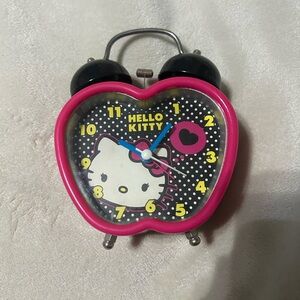 hello kitty pink polka dot apple alarm clock!!